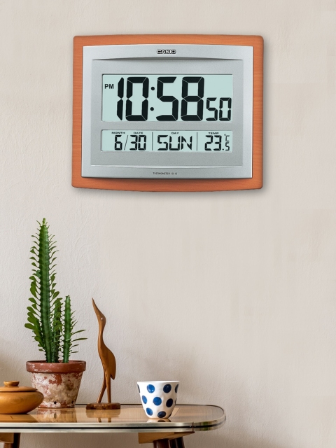 

CASIO Grey & Brown Square Solid Digital Wall Clock