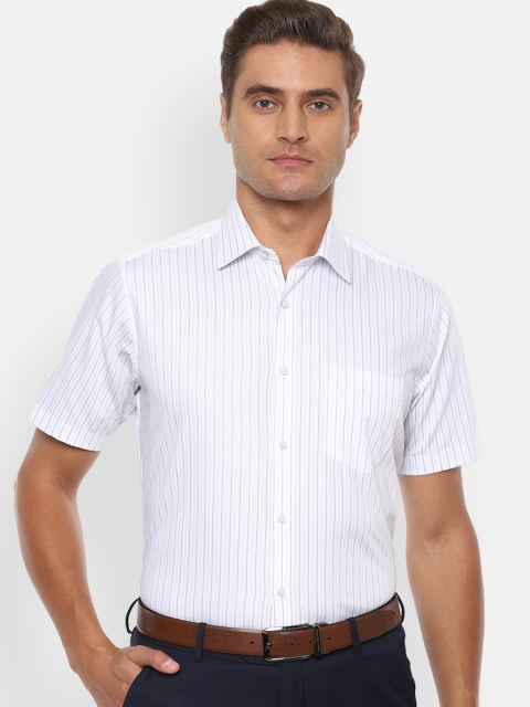 

Van Heusen Men White Regular Fit Striped Casual Shirt