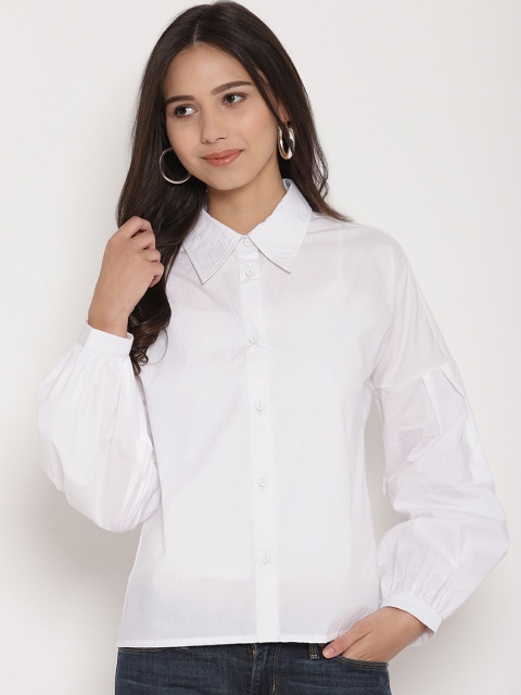 

Twenty3 Women White Regular Fit Solid Casual Shirt