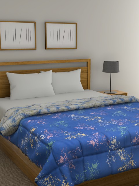 

Raymond Home Blue Abstract Mild Winter 110 GSM Double Bed Quilt