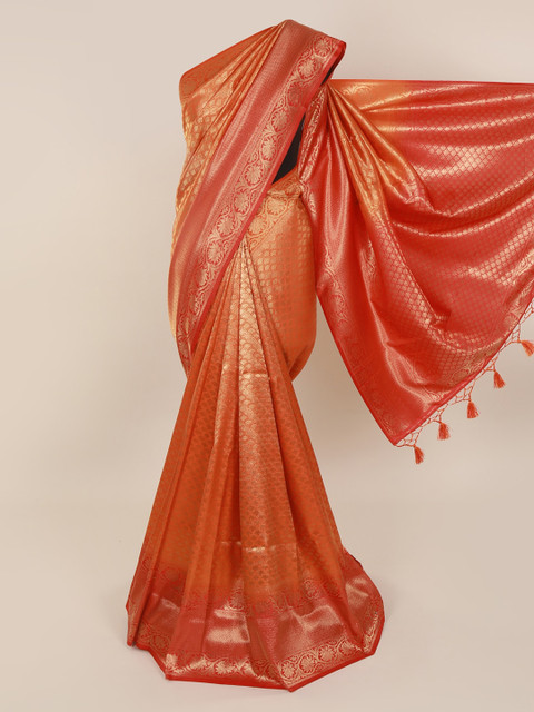 

Pothys Orange Pure Silk Woven Design Banarasi Saree