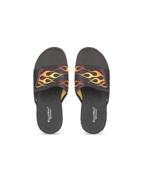 

KazarMax Boys Black & Brown Printed Sliders