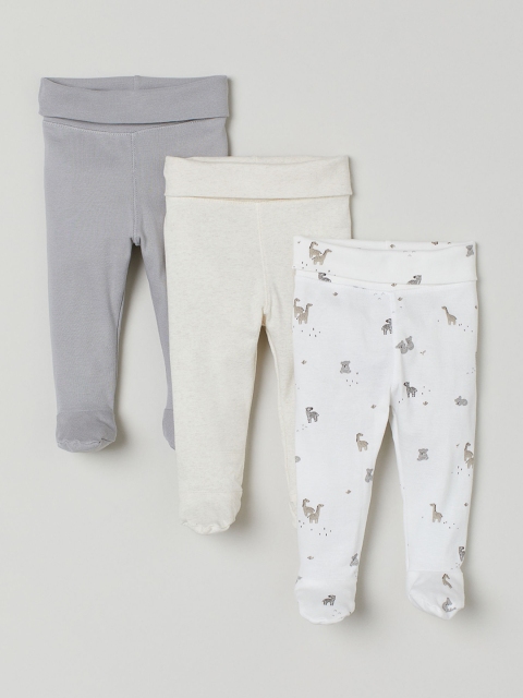 

H&M Kids Unisex 3-pack Multicoloured Cotton Trousers, Multi