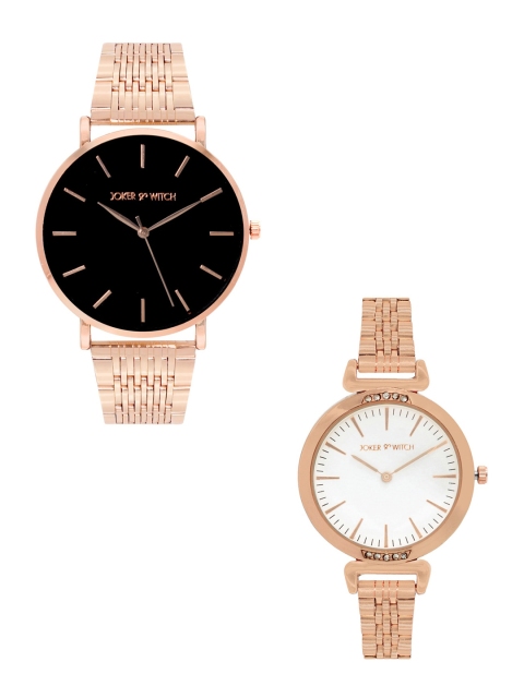 

JOKER & WITCH Rose Gold-Toned & Black Mark & Cleopatra Couple Watch Gift Set JWCW211