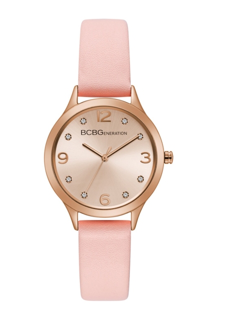 

BCBG Women Rose Gold & Pink Leather Analogue Watch GN50722010