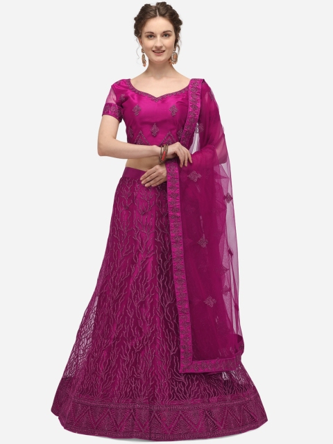 

Netram Purple Semi-Stitched Lehenga & Blouse with Dupatta