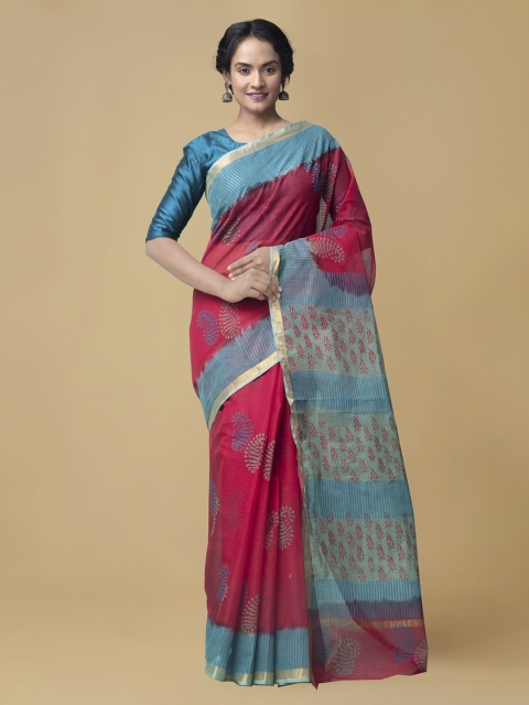

Unnati Silks Red Woven Design Kota Saree