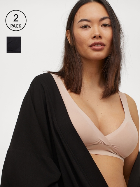 

H&M Beige & Black MAMA 2-Pack Nursing Bras 0935044001