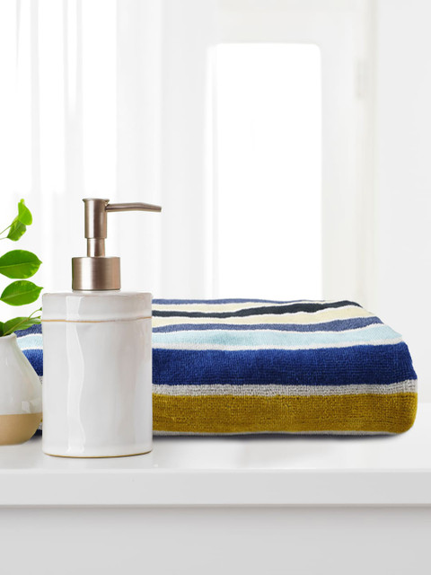 

Trident Blue & Brown Striped 450 GSM Bath Towel