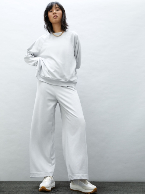 

H&M Women Grey Straight Jersey Trousers