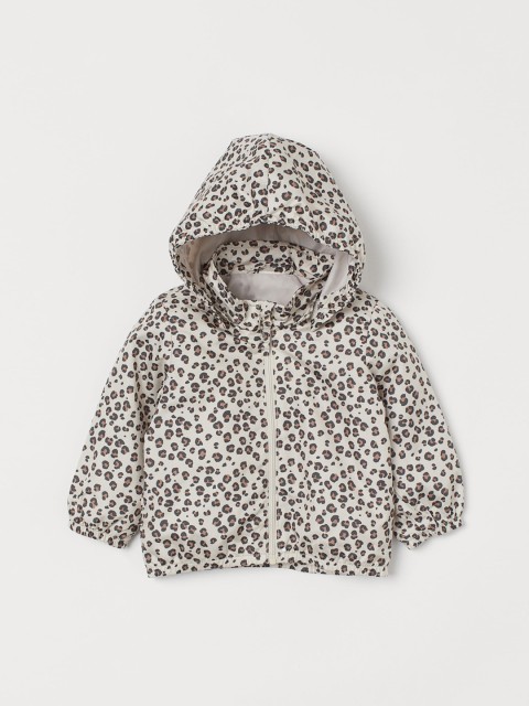 

H&M Girls Beige & Black Animal Hooded Patterned Jacket