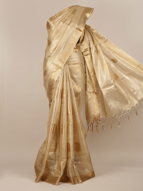 

Pothys Gold-Toned Woven Design Tissue Saree