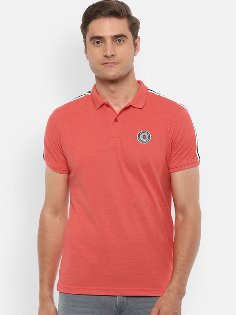 

Louis Philippe Sport Men Orange Solid Polo Collar Cotton Pure Cotton T-shirt