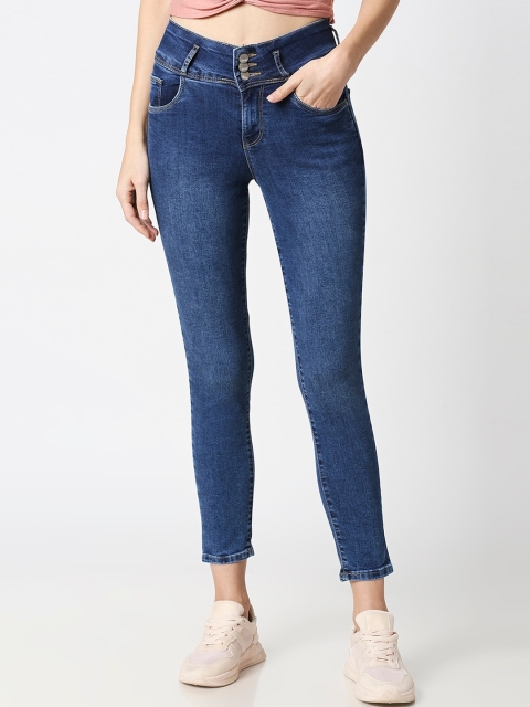 

Kraus Jeans Women Blue Skinny Fit High-Rise Clean Look Stretchable Jeans