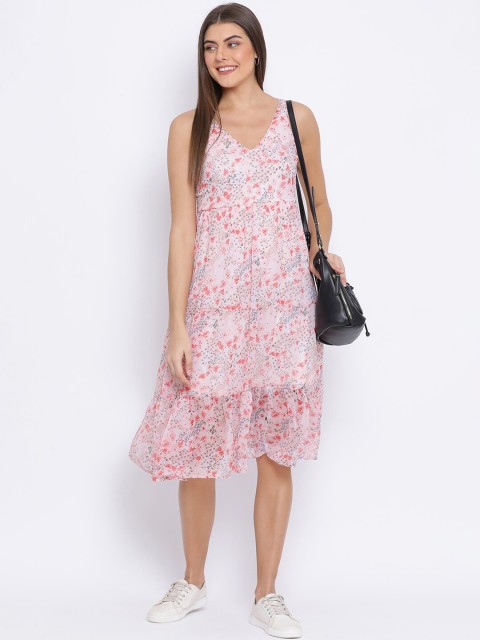 

Oxolloxo Women Pink Printed A-Line Dress