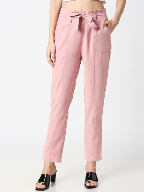 

Kraus Jeans Women Pink Loose Fit Solid Peg Trousers