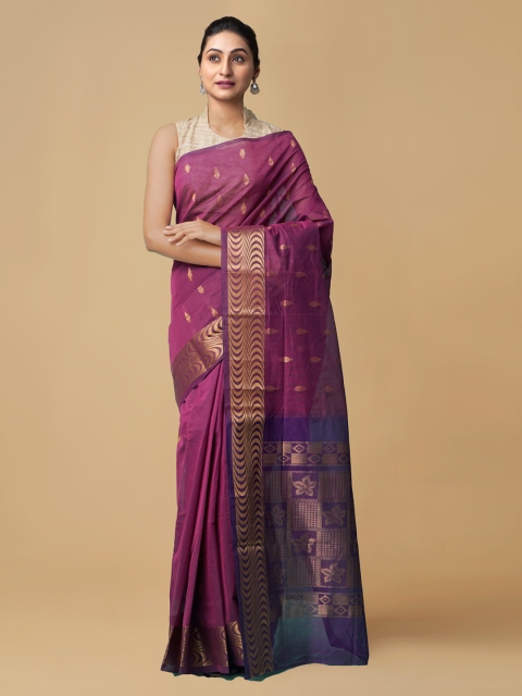 

Unnati Silks Purple Pure Cotton Woven Design Venkatgiri Saree