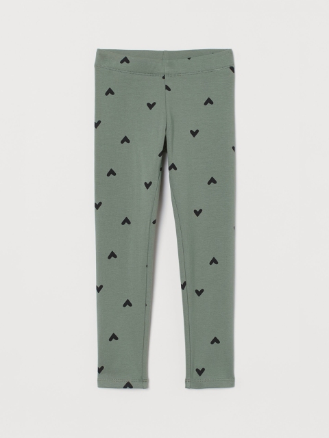 

H&M Girls Green Leggings with Brushed Inside