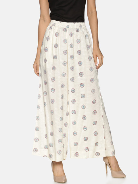 

Saffron Threads Women Off White Printed
