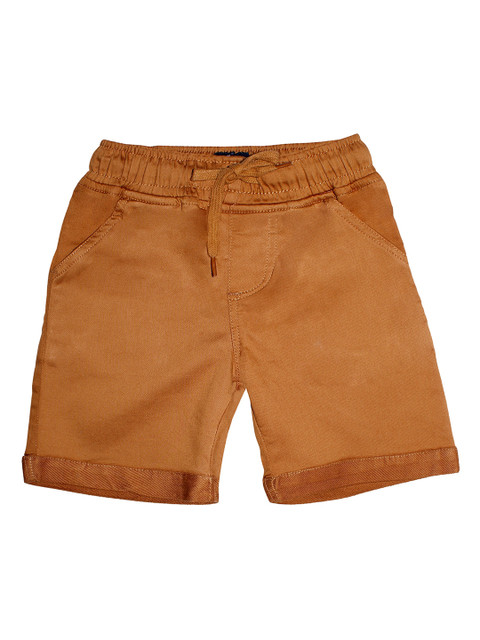 

KiddoPanti Boys Brown Solid Regular Fit Shorts