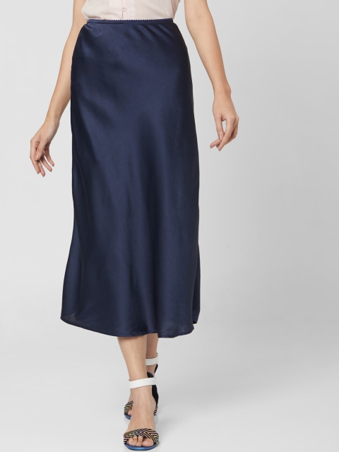 

Vero Moda Women Navy Blue Solid A-line Midi Skirt