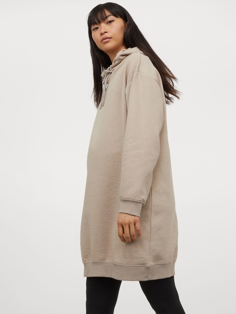 

H&M Women Beige Solid MAMA Sweatshirt Dress