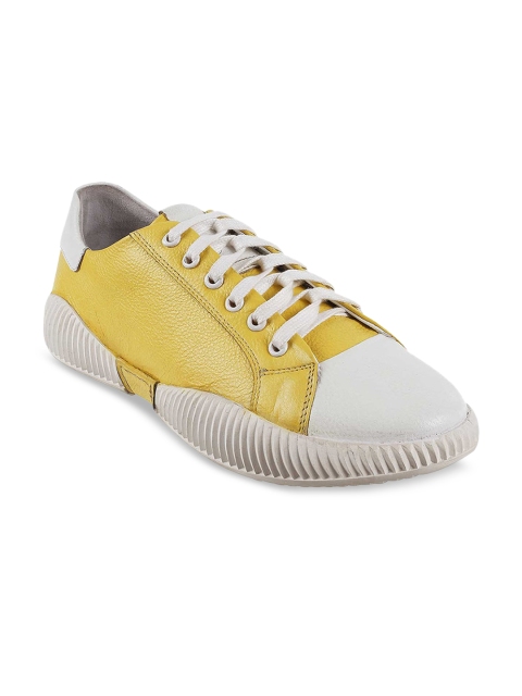 

Metro Men Yellow & White Colourblocked Sneakers