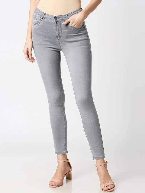 

Kraus Jeans Women Grey Skinny Fit Mid-Rise Clean Look Jeans