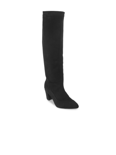 

Metro Women Black Checked High-Top Heeled Boots