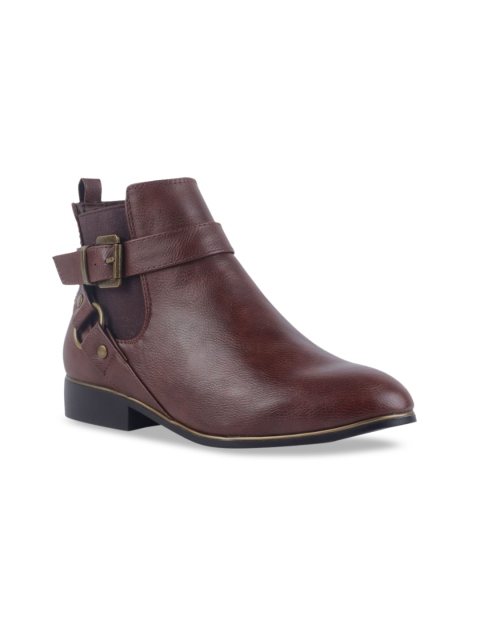 

London Rag Women Tan Solid Heeled Boots