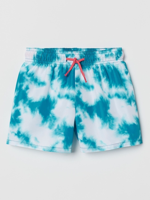 

H&M Boys Turquoise Blue & White Printed Swim shorts