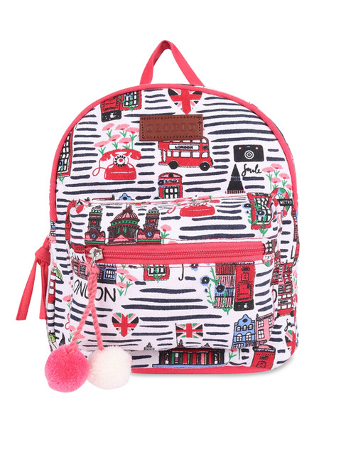 

ASTRID Girls White & Red Graphic Tasselled Backpack