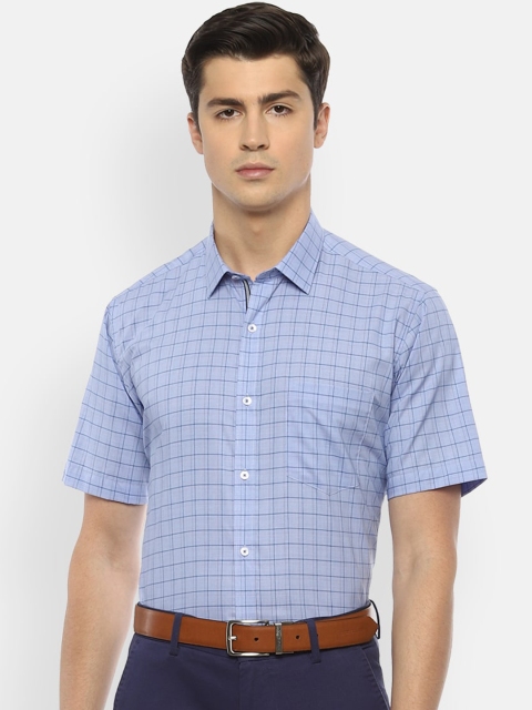 

Van Heusen Men Blue Regular Fit Checked Formal Shirt