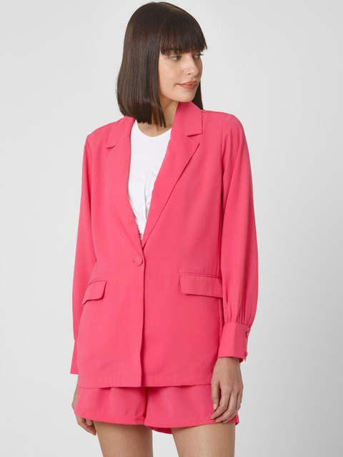 

Vero Moda Women Pink Solid Single-Breasted Casual Blazer