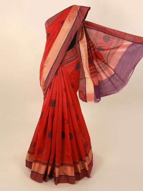 

Pothys Red Woven Design Pure Cotton Saree