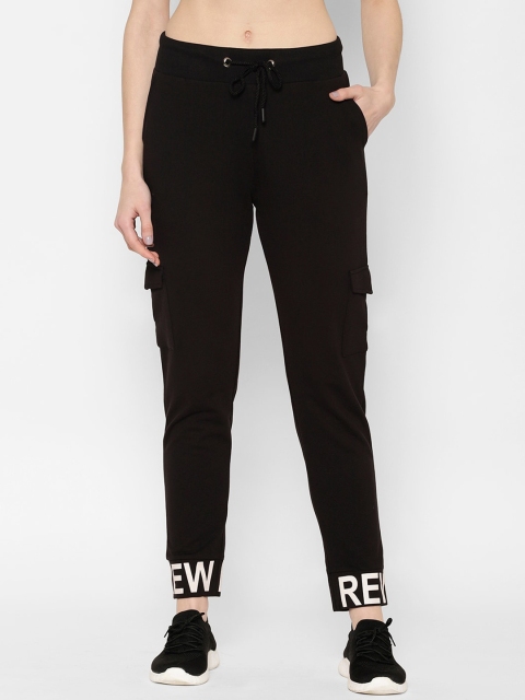 

SAPPER Women Black & White Printed Slim-Fit Joggers