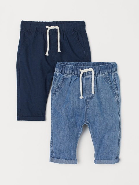 

H&M Boys 2-Pack Pull-On Trousers, Blue