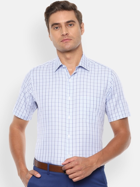 

Van Heusen Men Blue Regular Fit Checked Casual Shirt