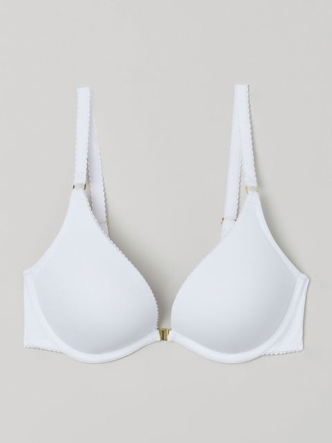 

H&M Women White Solid Super Push-up Jersey Bra 0960749001