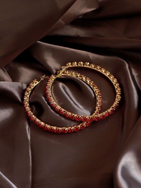 

Bellofox Red Contemporary Hoop Earrings