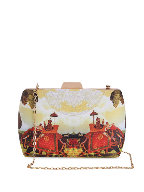 

TRINK Multicoloured Graphic Print Box Clutch, Multi