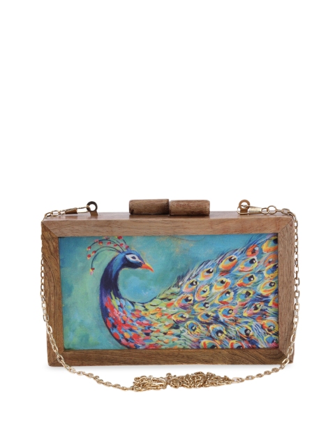 

TRINK Multicoloured Graphic Print Box Clutch with Chain Strap, Multi