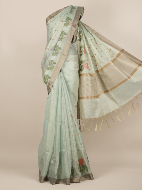 

Pothys Green Embroidered Tissue Saree