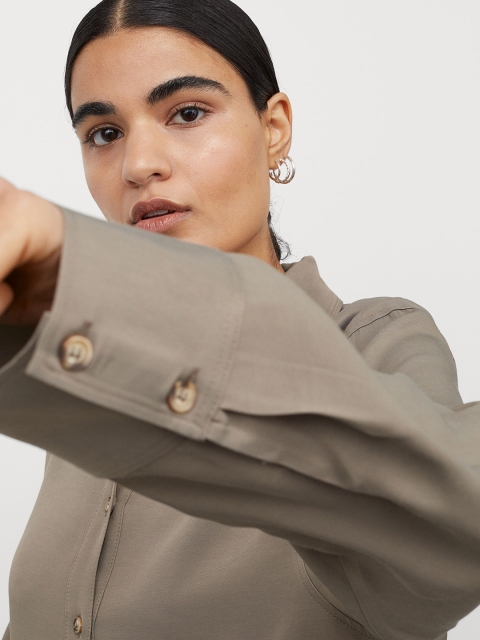 

H&M Women Beige Shirt Dress
