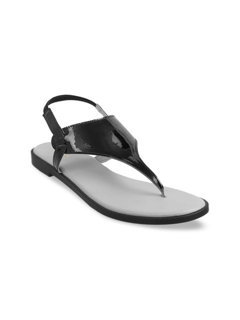 

Metro Women Black Solid T-Strap Flats