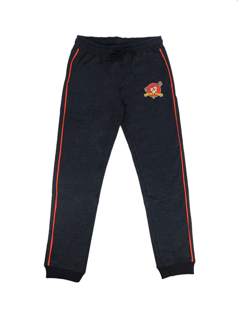 

Looney Tunes Boys Charcoal Grey Solid Joggers with Side Stripes