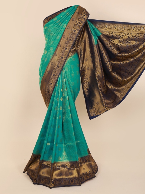 

Pothys Green Pure Silk Woven Design Banarasi Saree