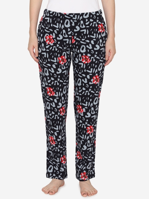 

Vami Women Black & Grey Printed Lounge Pants