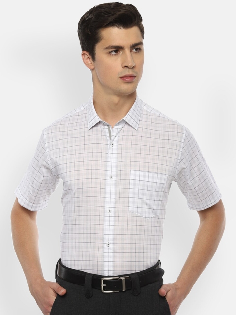 

Van Heusen Men White Regular Fit Checked Cotton Formal Shirt