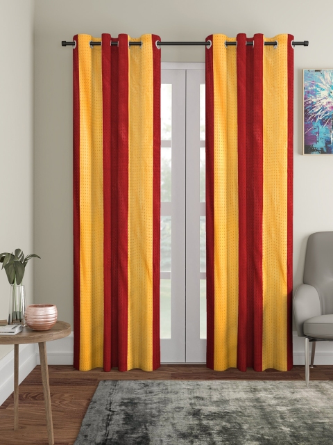 

Home Sizzler Maroon & Beige Set of 2 Curtains